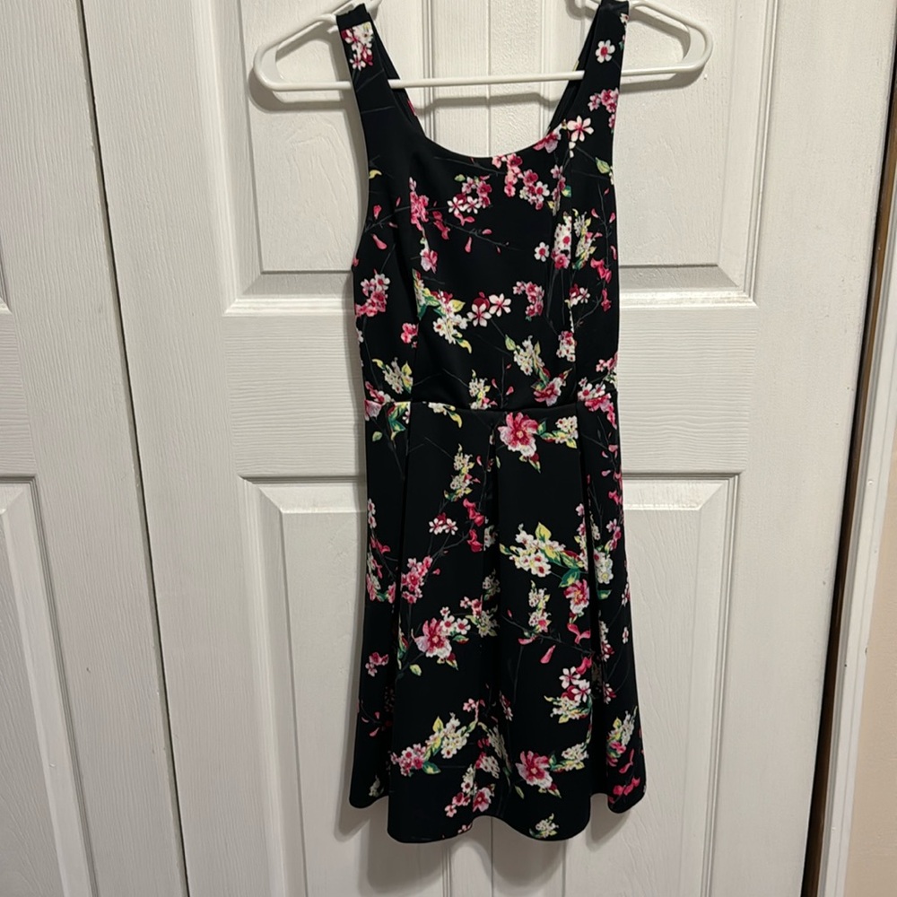 Black flowered summer dress